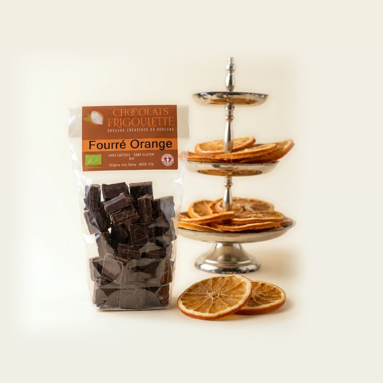 Fourré Orange, chocolats Frigoulette