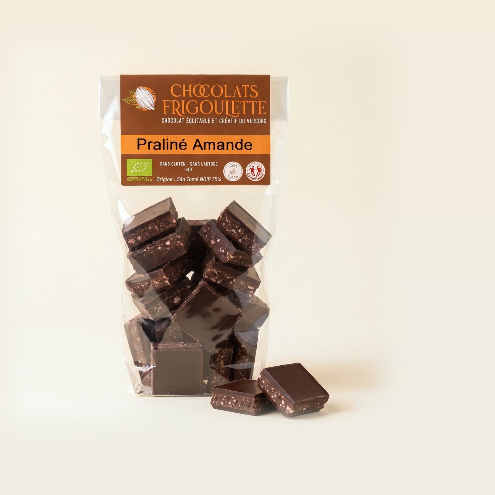 Fourré au praliné amandes, chocolats Frigoulette