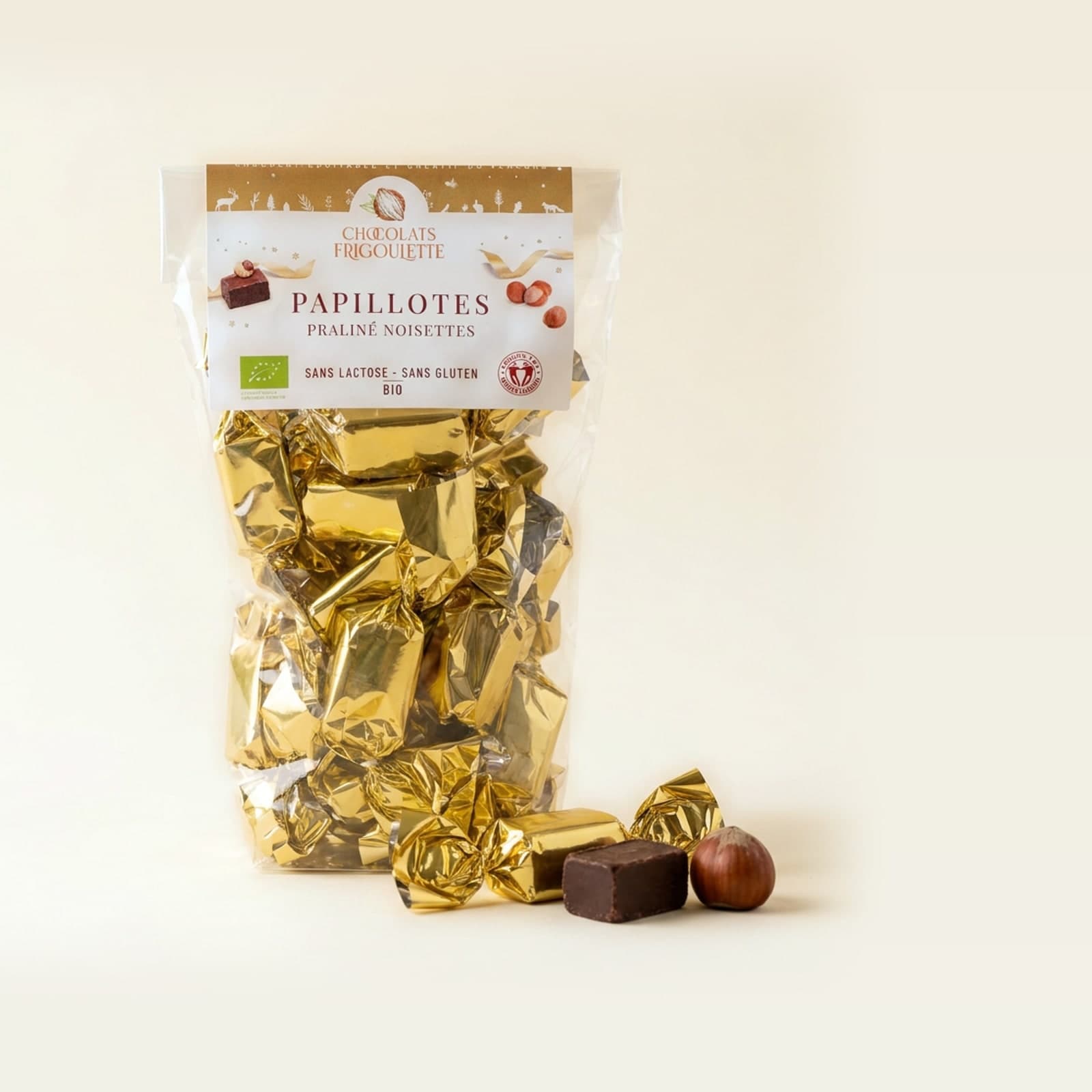 Papillotes au praliné de noisette - 125g, chocolats Frigoulette