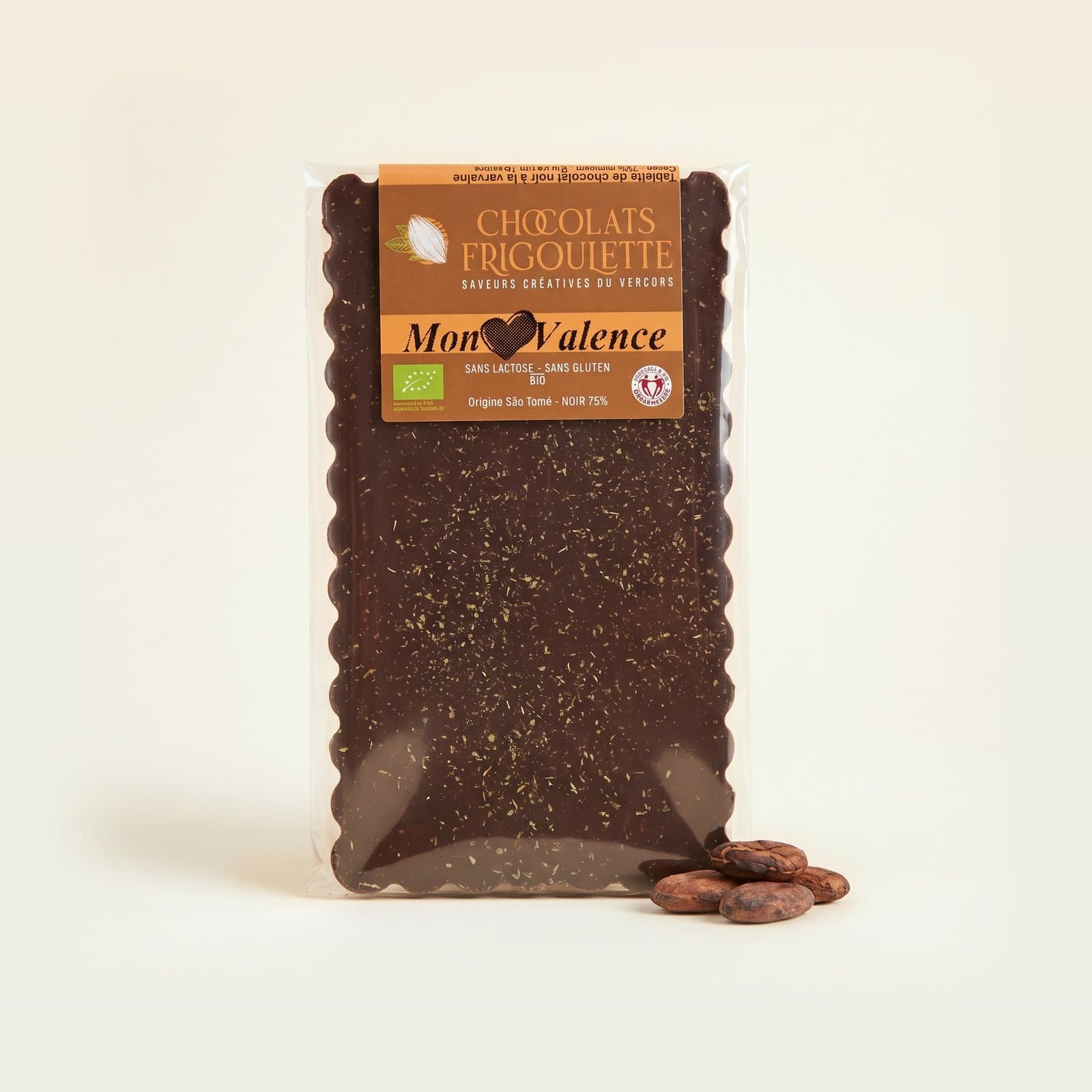 Tablette personnalisable Nature 75% - 100g, chocolats Frigoulette